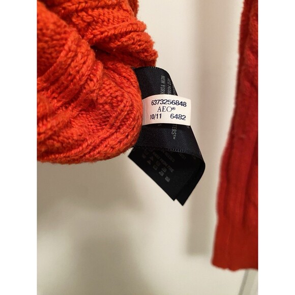 Y2K American Eagle Cable Knit V Neck Sweater Women’s Medium Elena Gilbert Preppy - Picture 12 of 12